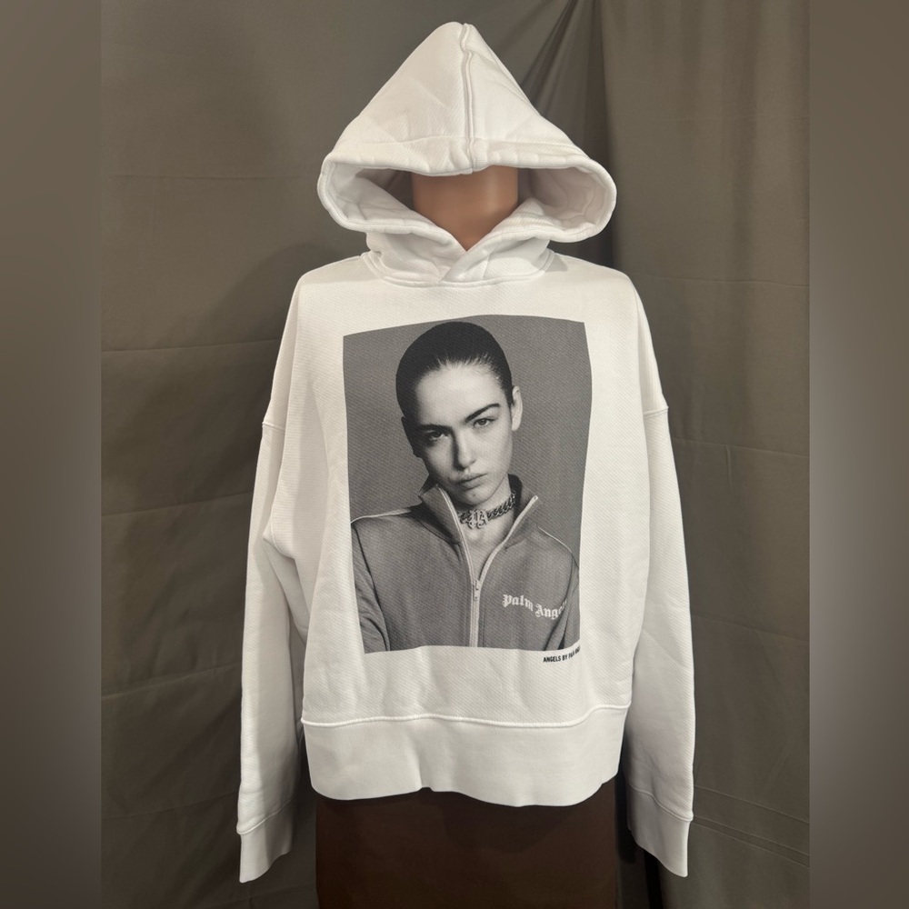 Palm Angels David Sims Hoodie White Size XS NWT